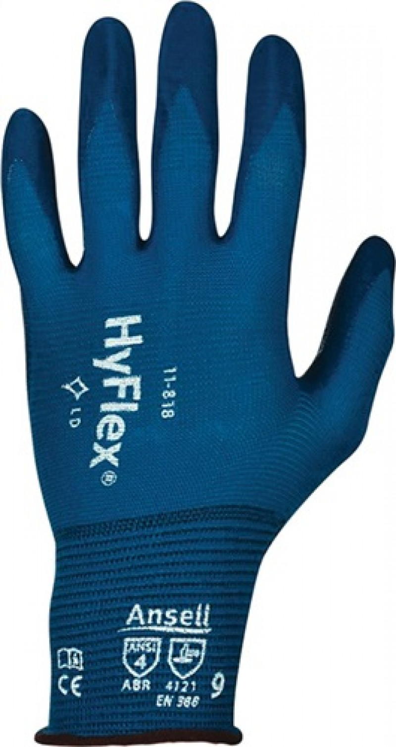 Handschuhe HyFlex Nr.11-818 Gr.9 dunkelblau Nylon-Spandex EN 388 Kat.II Handschuhe HyFlex Nr.11-818 Gr.9 dunkelblau Nylon-Spandex EN 388 Kat.II