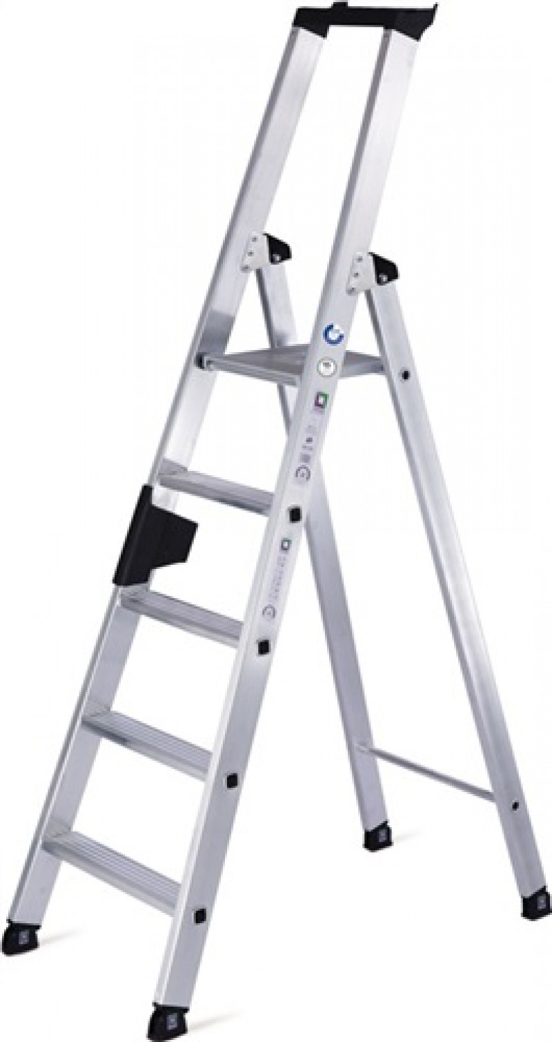 Stufenstehleiter 4 Stufen Alu.Leiterlänge 1600mm m.ergo-pad-Griffzone GÜNZBURGER Stufenstehleiter 4 Stufen Alu.Leiterlänge 1600mm m.ergo-pad-Griffzone GÜNZBURGER