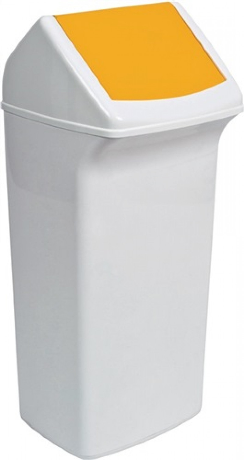 Wertstoffsammler 40l H747xB320xT366mm weiß gelb m.Deckel DURABLE Wertstoffsammler 40l H747xB320xT366mm weiß gelb m.Deckel DURABLE