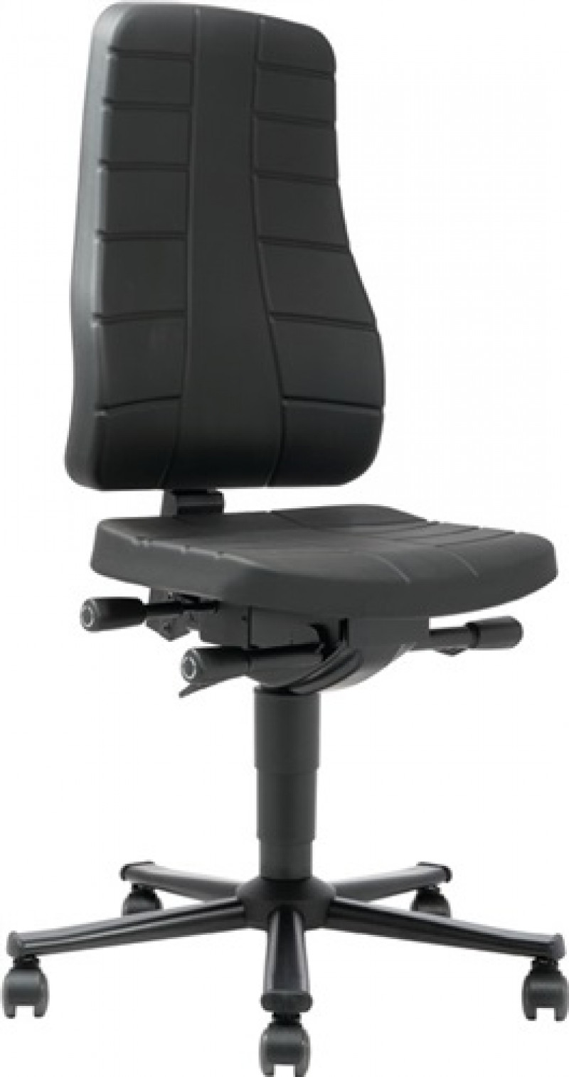 Arbeitsdrehstuhl Highline Rollen Integralschaum schwarz 450-600mm BIMOS Arbeitsdrehstuhl Highline Rollen Integralschaum schwarz 450-600mm BIMOS