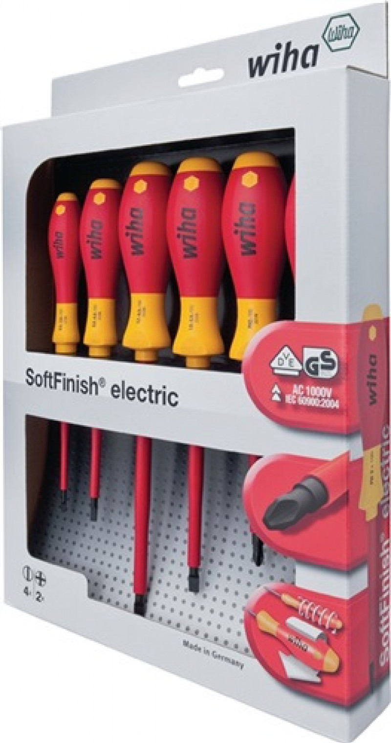 Schraubendrehersatz 6tlg. VDE Schlitz 2,5/3,5/4,5/5,5/PZD 1/2 brün. Rundkl. Schraubendrehersatz 6tlg. VDE Schlitz 2,5/3,5/4,5/5,5/PZD 1/2 brün. Rundkl.