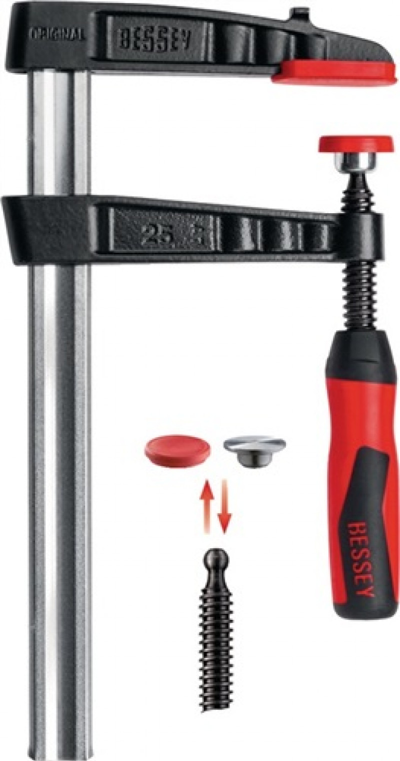 Temperguss-Schraubzw.Spann-W.800mm,Ausl.175mm,2-K-Griff,Q.32x10mm,TG80S17-2K,BES Temperguss-Schraubzw.Spann-W.800mm,Ausl.175mm,2-K-Griff,Q.32x10mm,TG80S17-2K,BES