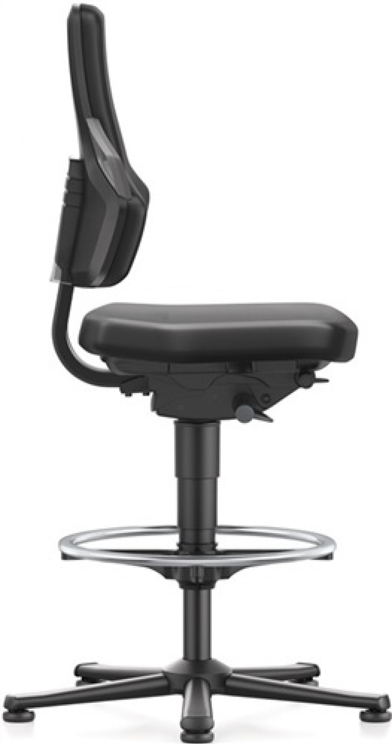Arbeitsdrehstuhl Nexxit Bodengleiter+Fußring Kunstlederpolster schwarz 570-820mm Arbeitsdrehstuhl Nexxit Bodengleiter+Fußring Kunstlederpolster schwarz 570-820mm
