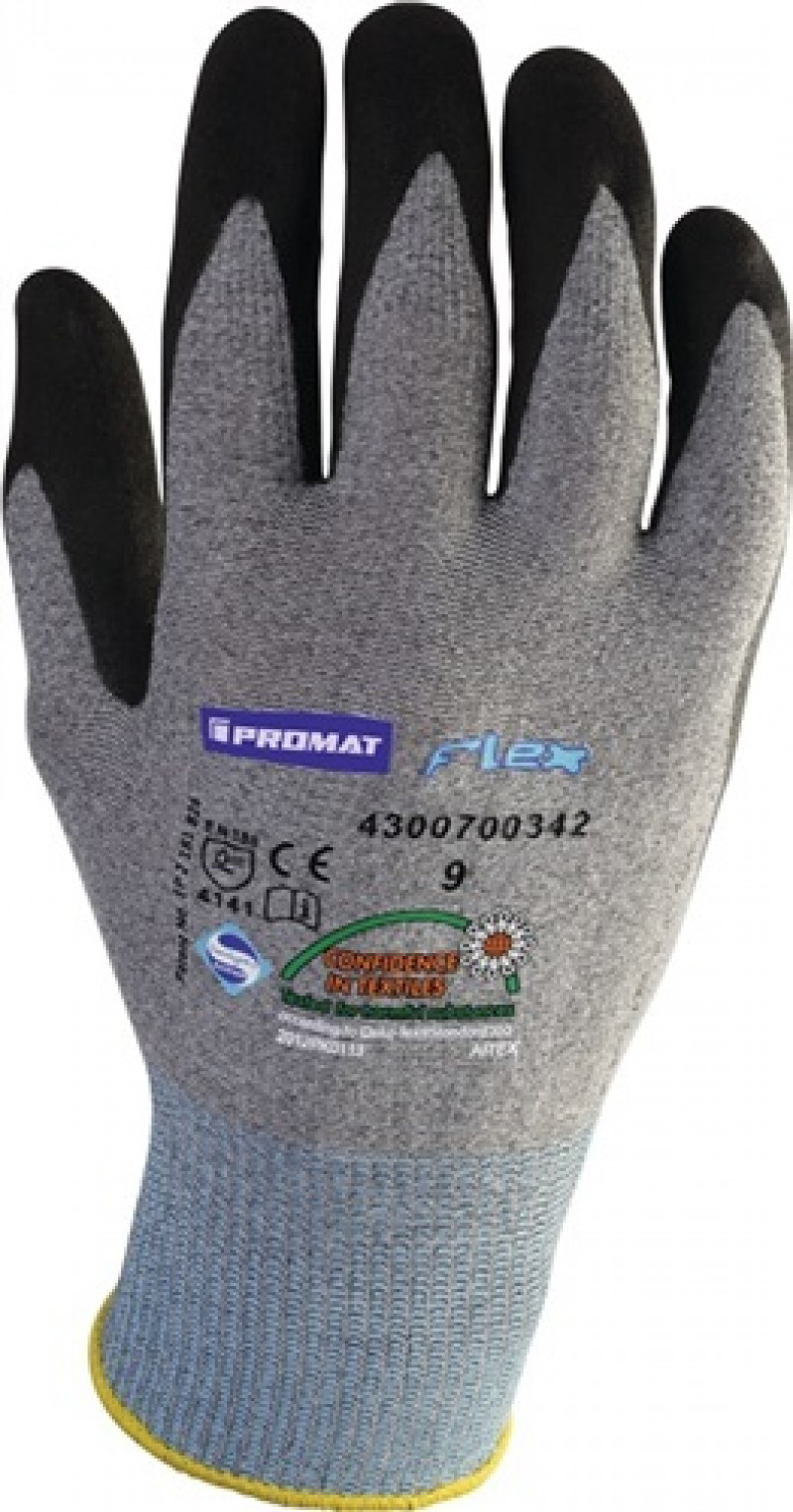 Handschuhe Flex Gr.9 grau/schwarz EN 388 Kat.II PROMAT Handschuhe Flex Gr.9 grau/schwarz EN 388 Kat.II PROMAT
