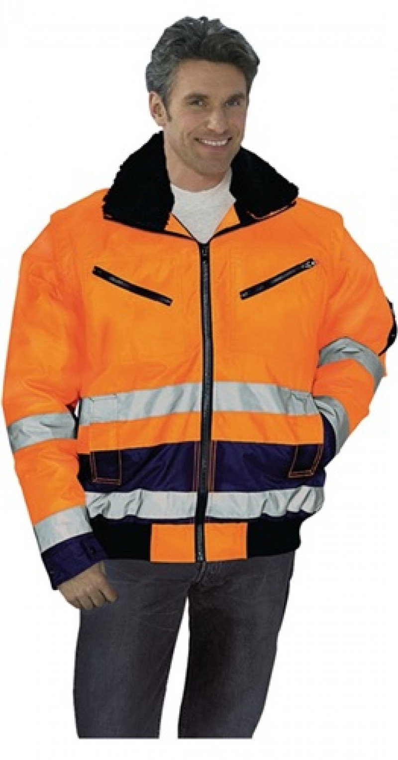 Warnschutz-Pilotenjacke Gr. XXL 62/64 orange/marine 100% PES Warnschutz-Pilotenjacke Gr. XXL 62/64 orange/marine 100% PES