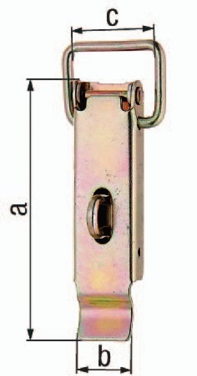 Kistenverschluss H.93mm B.30mm STA galv.gelb verz.f.Vorhangschl.m.max D.7mm GAH Kistenverschluss H.93mm B.30mm STA galv.gelb verz.f.Vorhangschl.m.max D.7mm GAH