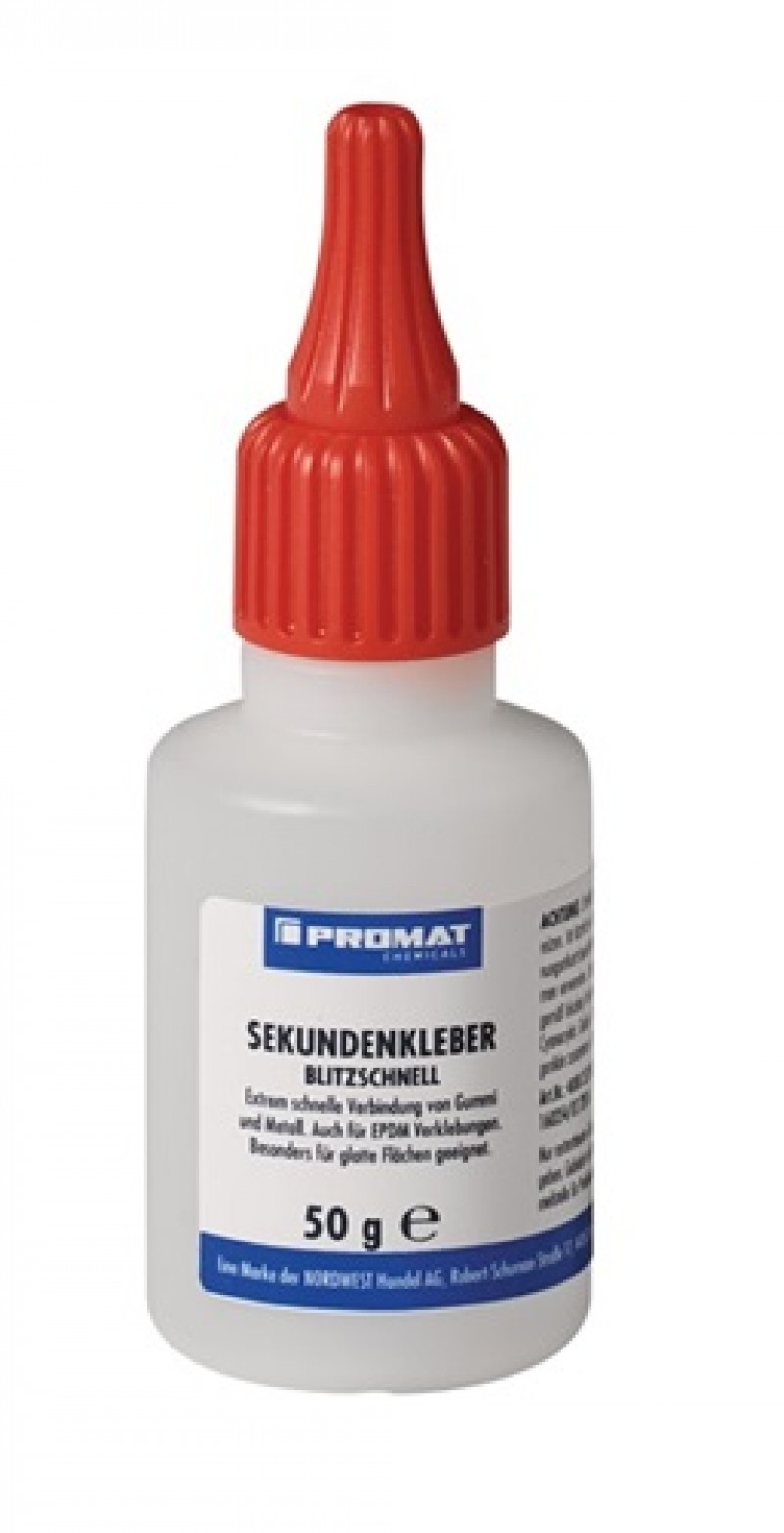 Sekundenkleber blitzschnell 50g farblos Flasche PROMAT CHEMICALS Sekundenkleber blitzschnell 50g farblos Flasche PROMAT CHEMICALS