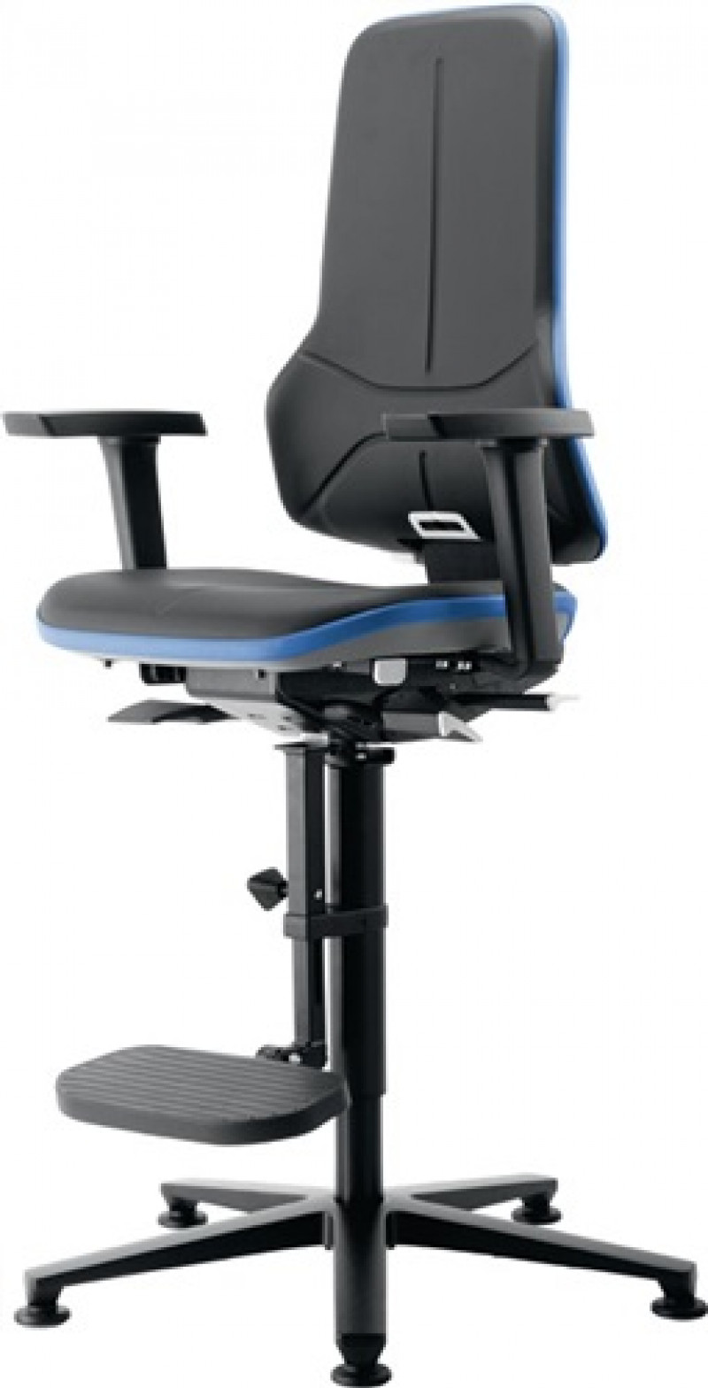 Arbeitsdrehstuhl Neon Gleiter+Aufstiegshilfe o.Polsterelement blau 590-870mm S Arbeitsdrehstuhl Neon Gleiter+Aufstiegshilfe o.Polsterelement blau 590-870mm S