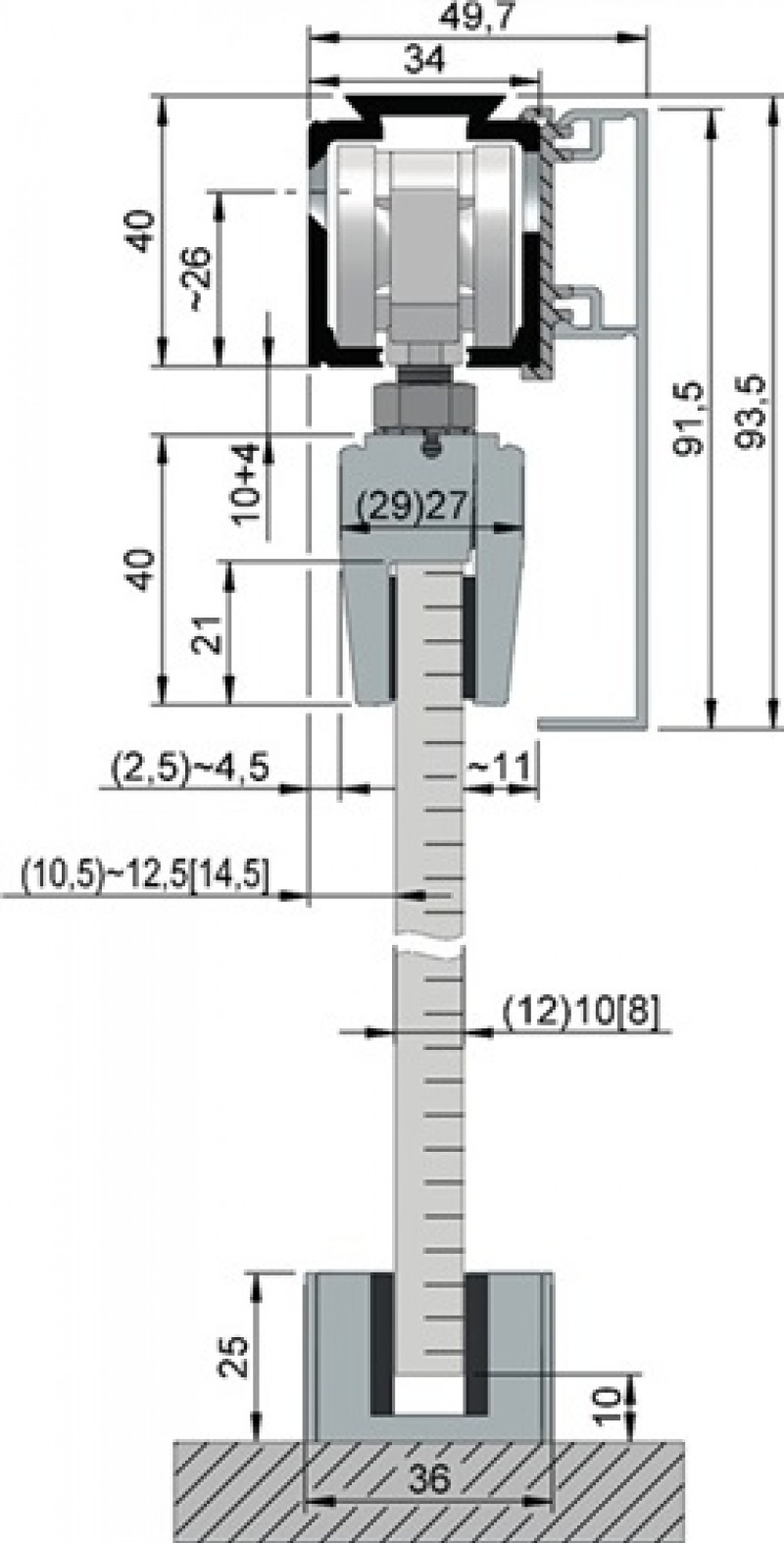 Abdeckkappenpaar Alu.EV1 elox.z.Aufkl.eins.B.49,5 mm H.91,5 mm HELM
