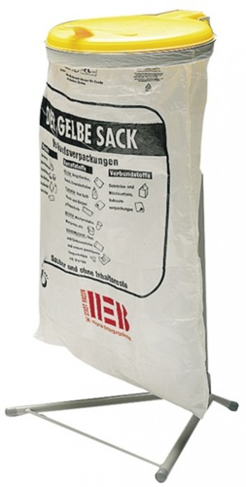 Abfallsammler H980xB500xT530mm 120l Deckel gelb (KS) m.Standfuß VAR Abfallsammler H980xB500xT530mm 120l Deckel gelb (KS) m.Standfuß VAR