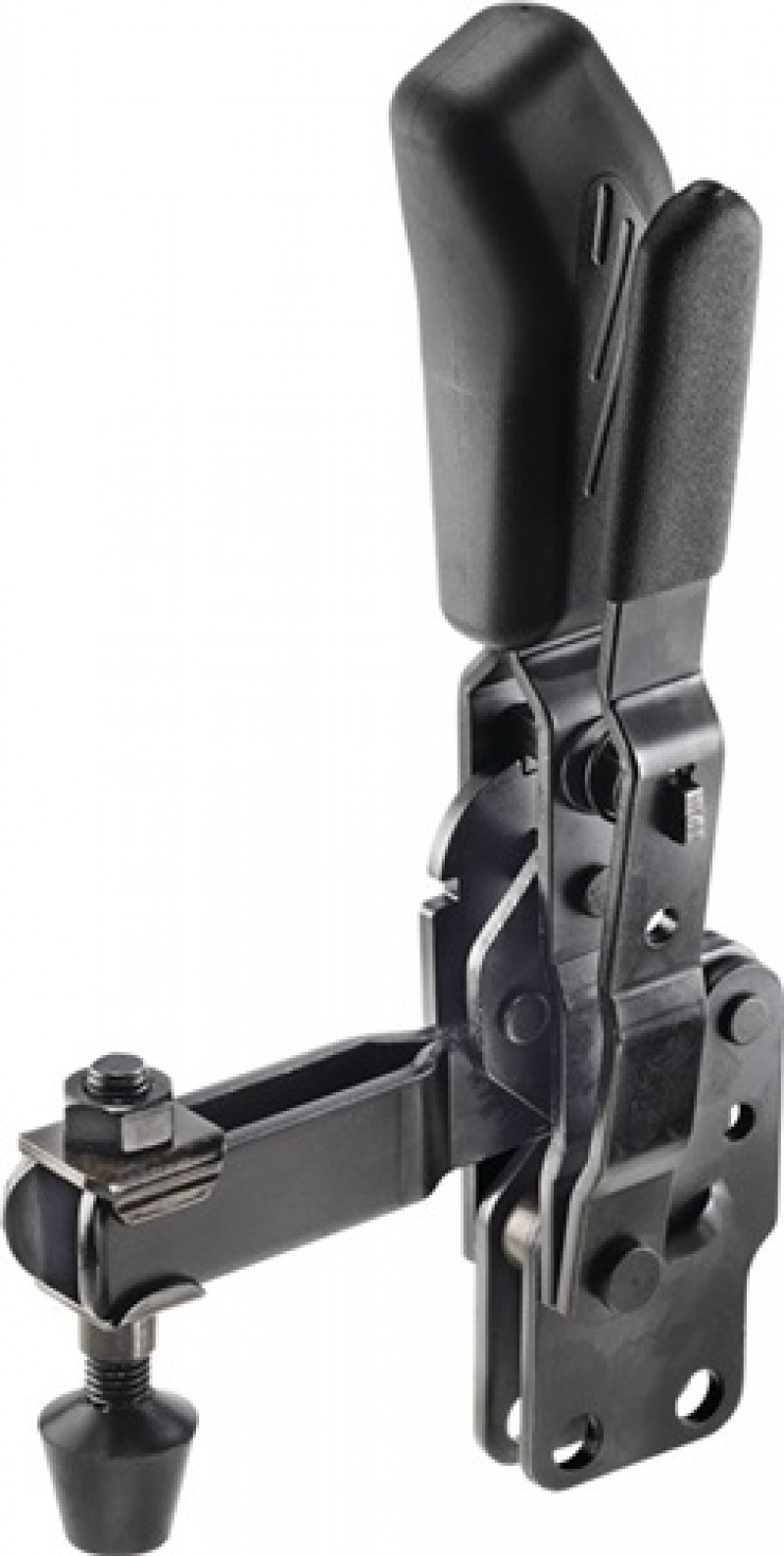 Senkrechtspanner Nr.6802BS Gr.3 senkr.Fuß schw.m.Sicherheitsverriegelung AMF Senkrechtspanner Nr.6802BS Gr.3 senkr.Fuß schw.m.Sicherheitsverriegelung AMF