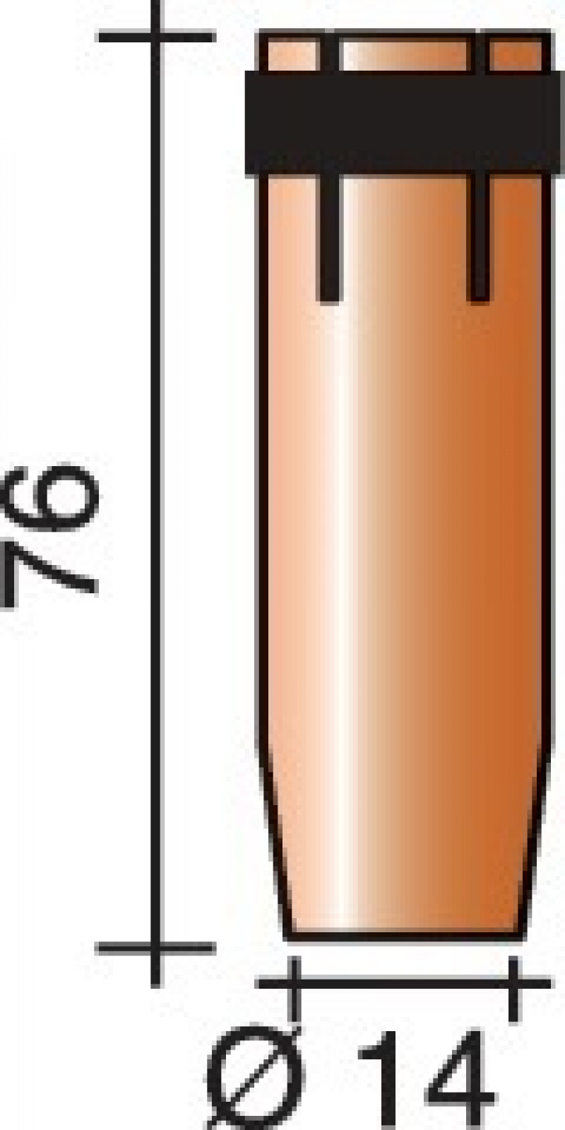 Gasdüse sta.kon.14mm f.ERGOPLUS 26/400/500 TRAFIMET Gasdüse sta.kon.14mm f.ERGOPLUS 26/400/500 TRAFIMET