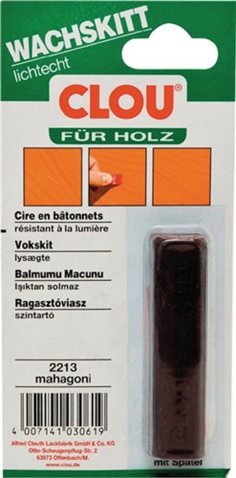 Wachskittstangen Farbe 2213 mahagoni 15g Bl.CLOU Wachskittstangen Farbe 2213 mahagoni 15g Bl.CLOU