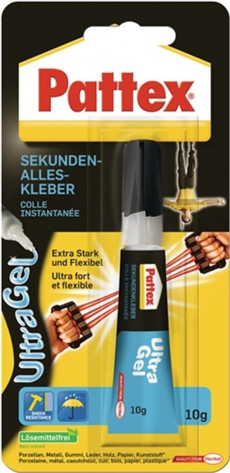 Sekundenkleber Ultra Gel 10g farblos Tube PATTEX Sekundenkleber Ultra Gel 10g farblos Tube PATTEX