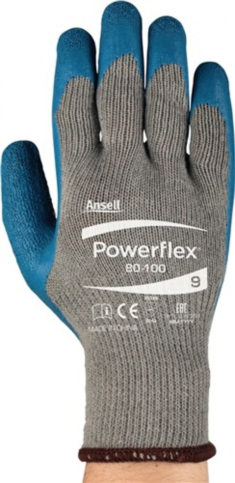 Handschuhe PowerFlex 80-100 Gr.10 blau/grau PES/CO EN 388 Kat.II ANSELL Handschuhe PowerFlex 80-100 Gr.10 blau/grau PES/CO EN 388 Kat.II ANSELL