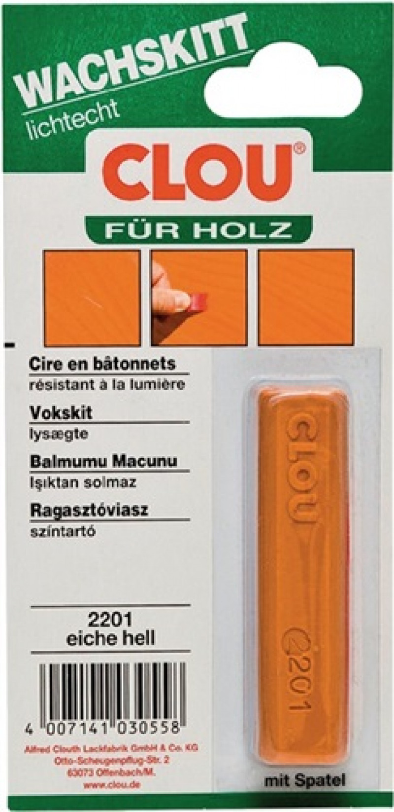 Wachskittstangen Farbe 2201 eiche hell 15g Bl.CLOU Wachskittstangen Farbe 2201 eiche hell 15g Bl.CLOU