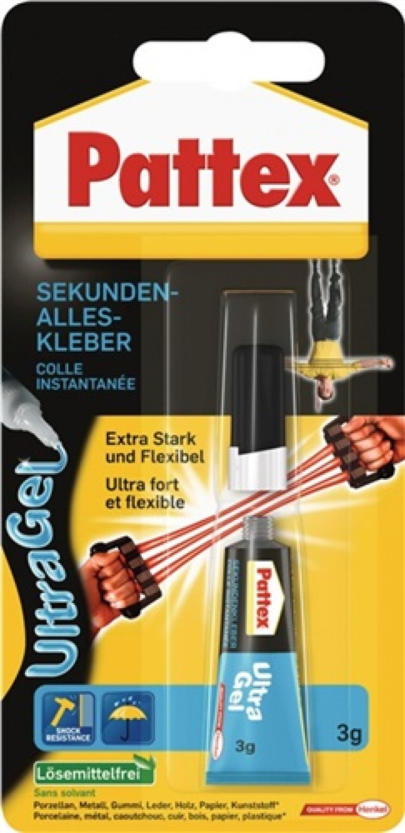 Sekundenkleber Ultra Gel 3g farblos Tube PATTEX Sekundenkleber Ultra Gel 3g farblos Tube PATTEX