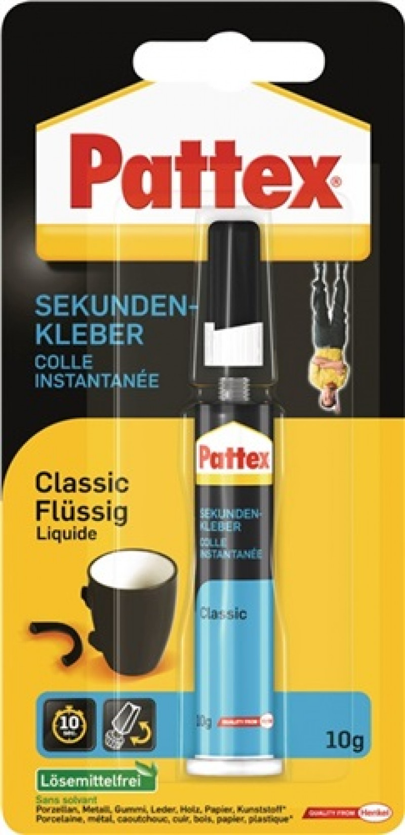 Sekundenkleber flüssig 10g farblos Tube PATTEX Sekundenkleber flüssig 10g farblos Tube PATTEX