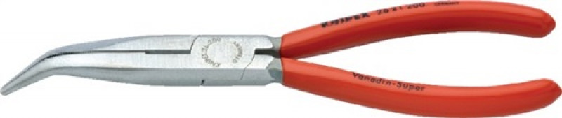 Flachrundzange L.200mm pol.40Grad gew.Ku.-Überzug KNIPEX