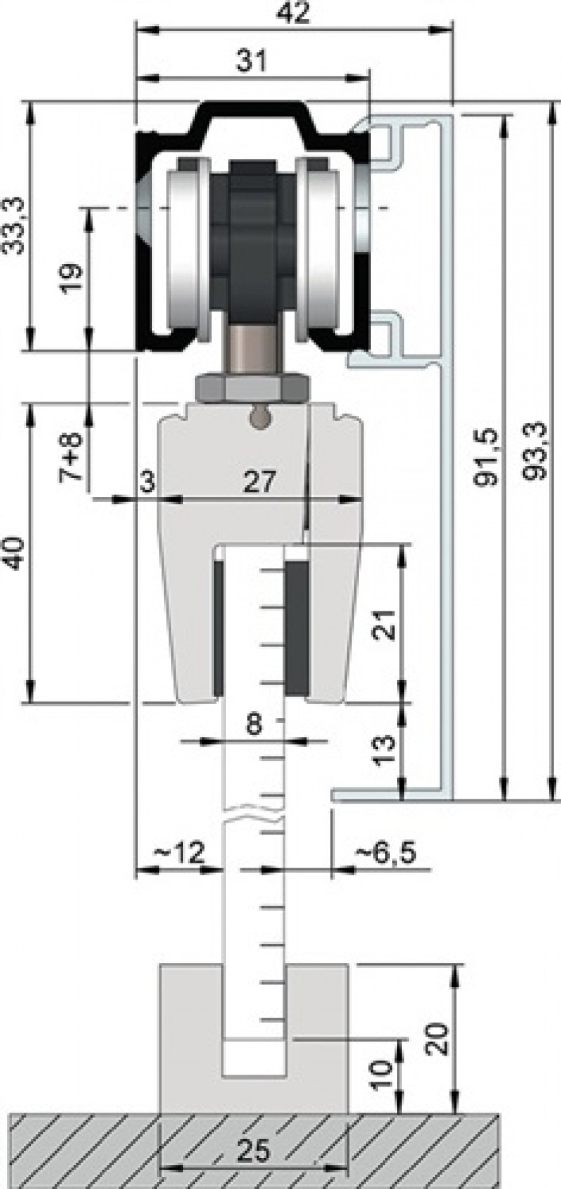 Abdeckkappenpaar Alu.VA Eff.elox.z.Aufkl.eins.B.41 mm H.91,5 mm HELM