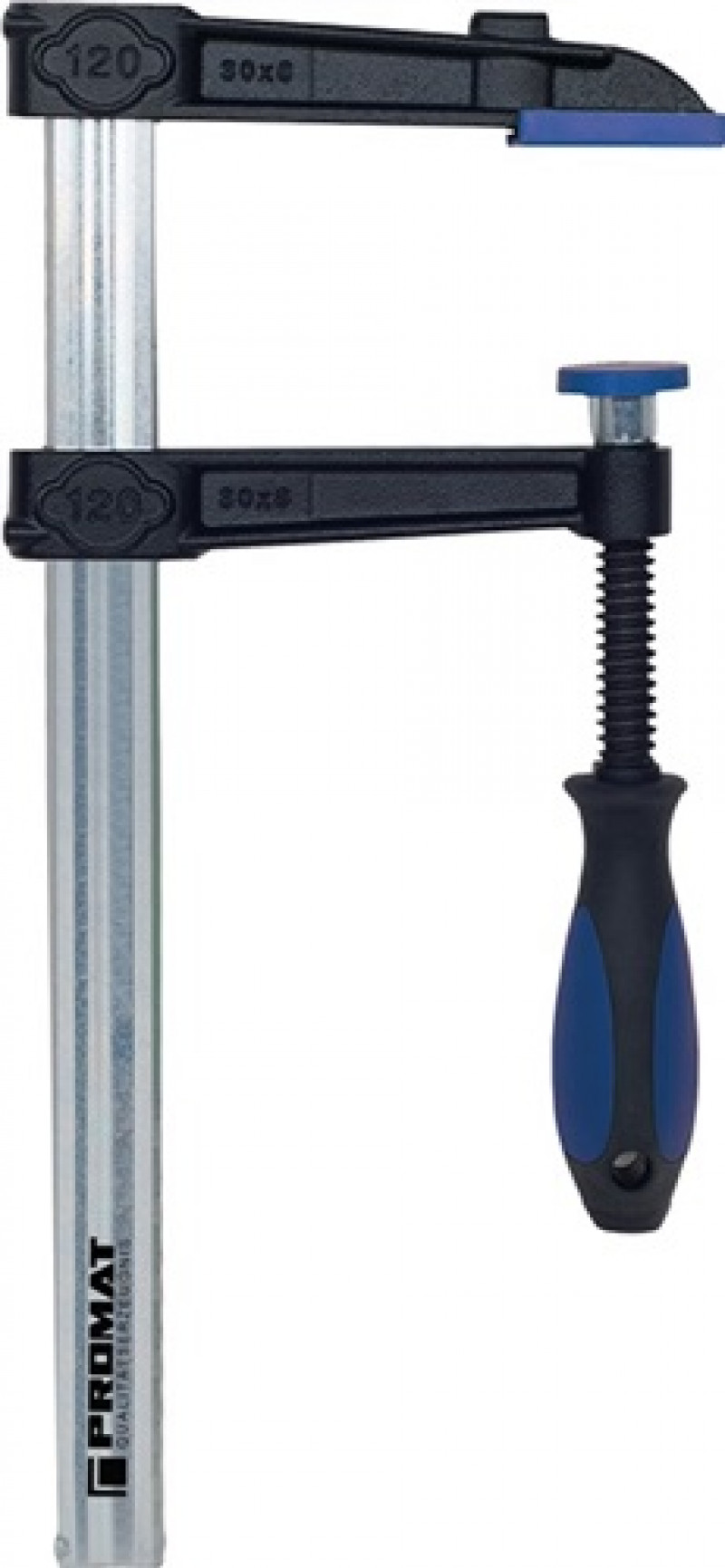 Schraubzw. W.1250mm Auslad. 120mm Q.35x11mm 3K-Heft Rutschsich. Temperg. PROMAT Schraubzw. W.1250mm Auslad. 120mm Q.35x11mm 3K-Heft Rutschsich. Temperg. PROMAT