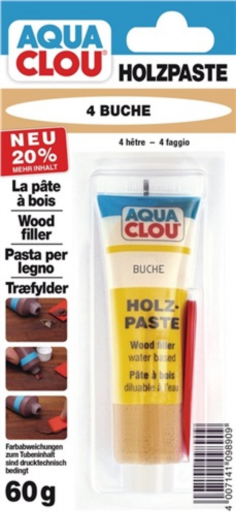 Holzpaste Farbe 04 buche 60g Tube CLOU