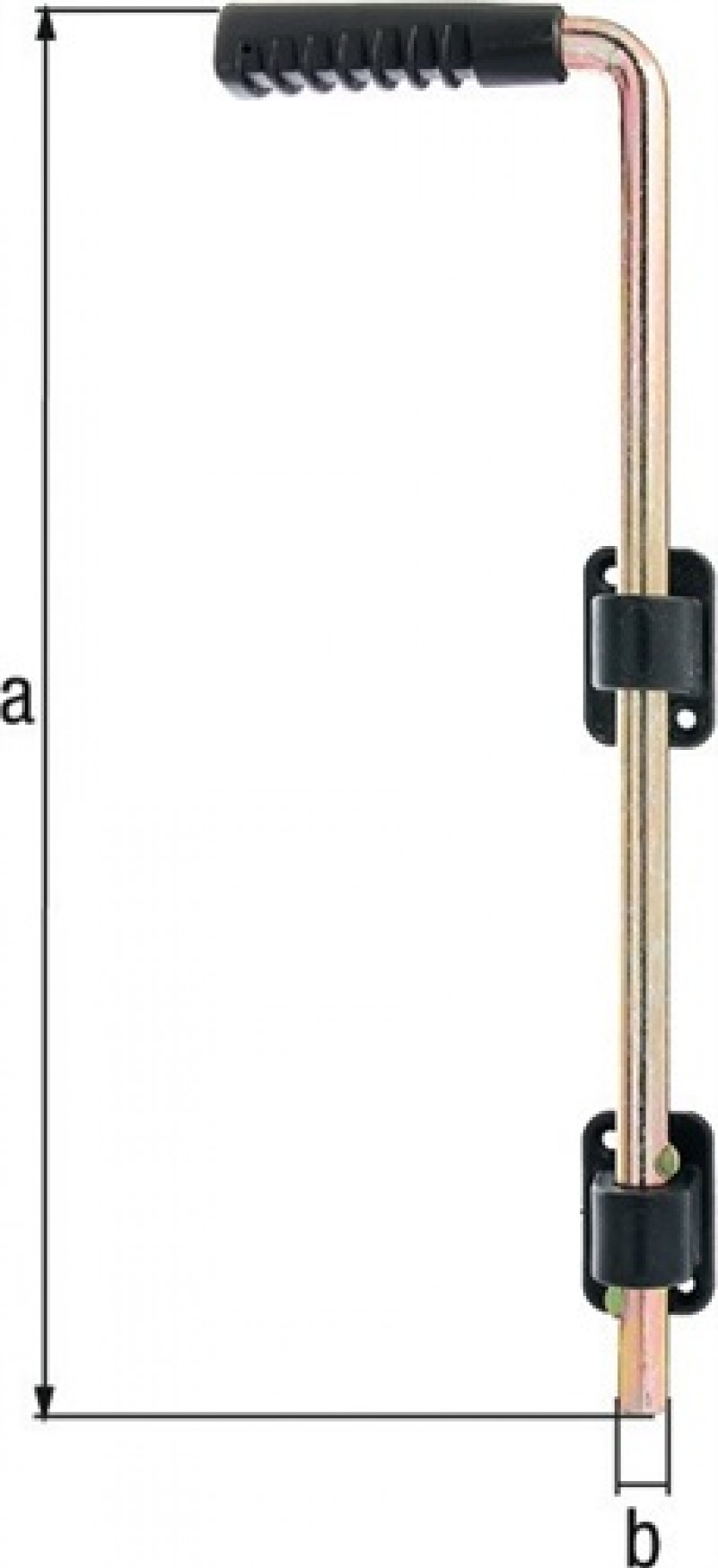 Bodenschieber L.500xS.16mm Loch-D.5,5mm VA ma weiß A Bolz.-Tor 40mm GAH