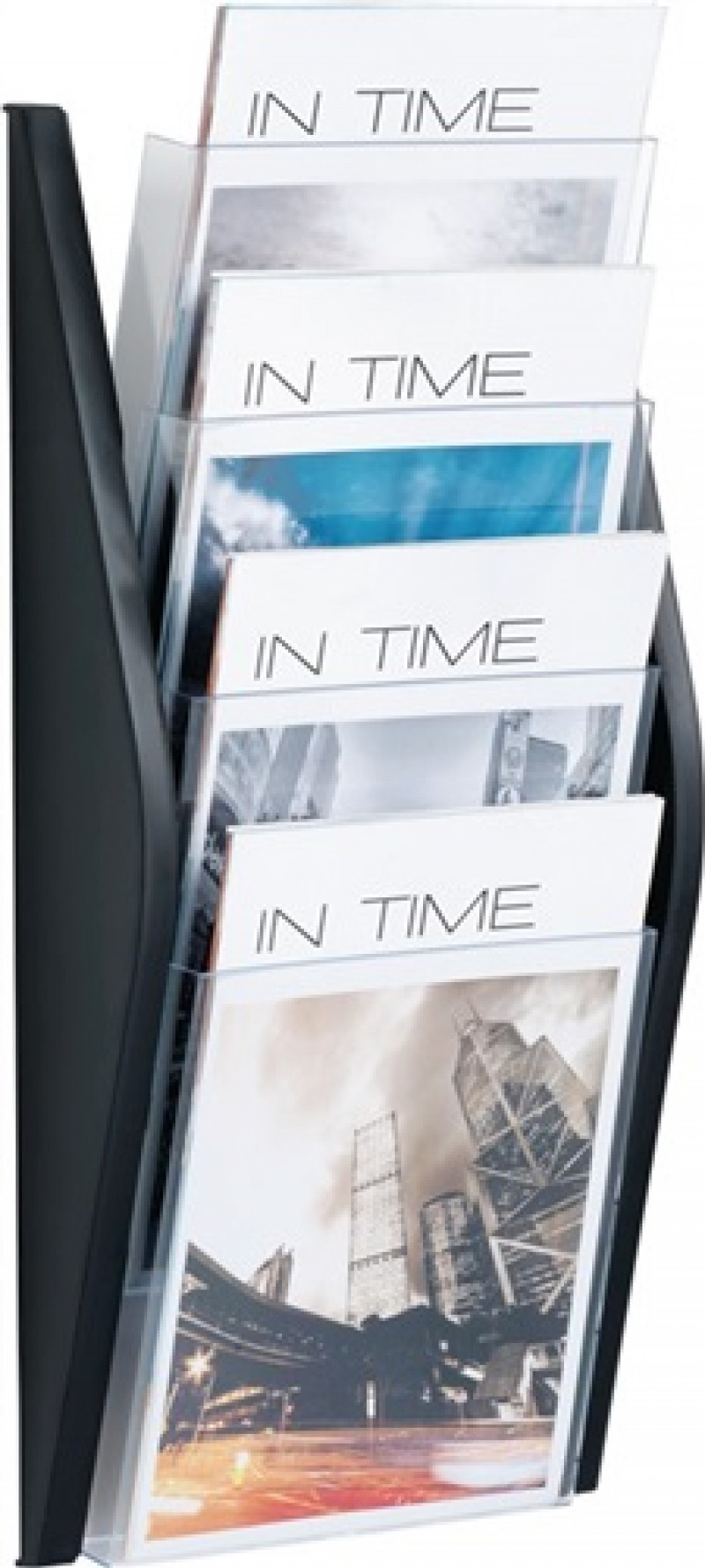 Prospekthalter H540xB280xT80mm DIN A4 hoch schwarz Prospekthalter H540xB280xT80mm DIN A4 hoch schwarz