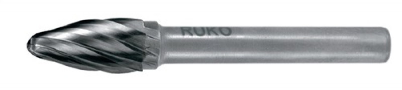 Frässtift Form RBF D.6mm Kopf-L.18mm Schaft-D.6mm HM Verz.Alu RUKO