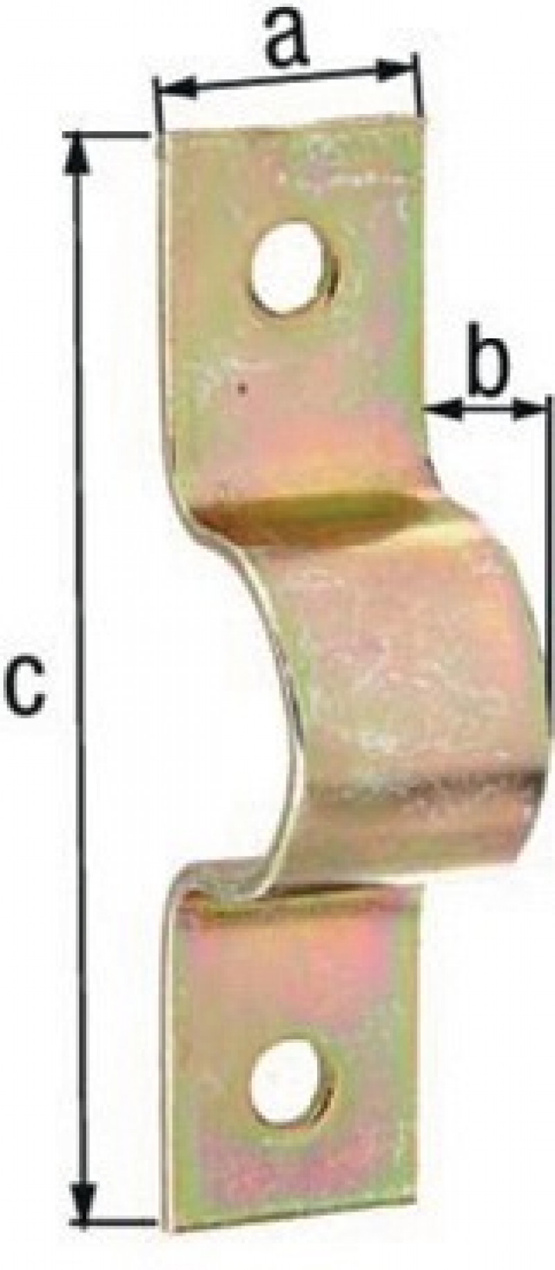 R.schelle L.86,5mm B.20mm H.24mm STA galv. gelb verz. f. Rohre 25mm,1Zoll R.schelle L.86,5mm B.20mm H.24mm STA galv. gelb verz. f. Rohre 25mm,1Zoll