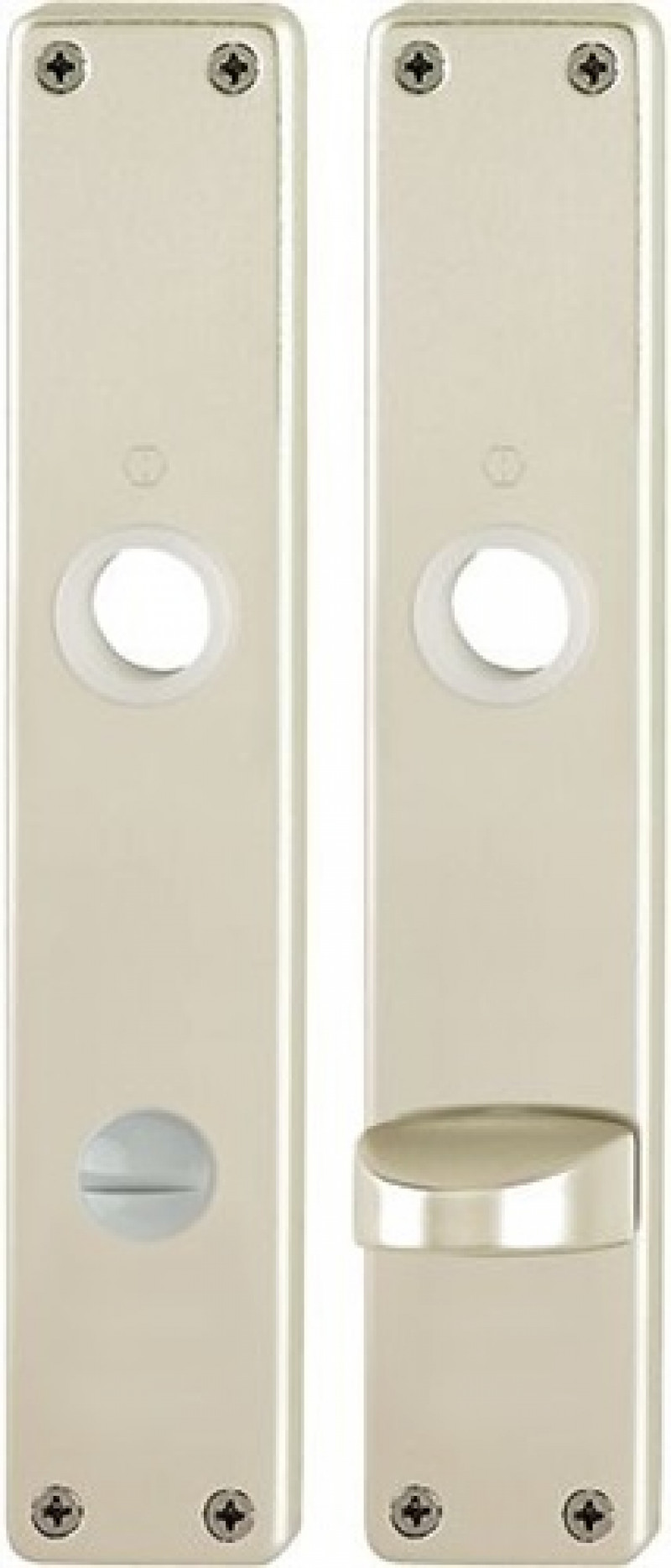 Langschild-Paar 202SP F2/neusilberfarbig F2 Bad SK/OL 78mm Langschild-Paar 202SP F2/neusilberfarbig F2 Bad SK/OL 78mm