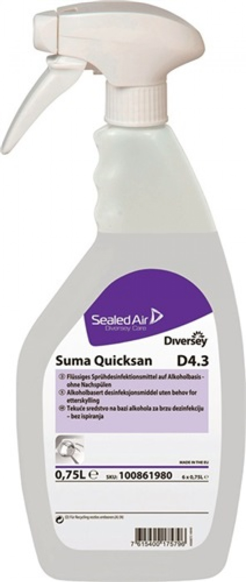Sprühdesinfektionsmittel Quicksan D4.3 f.Oberflächen 750 ml Sprühflasche SUMA Sprühdesinfektionsmittel Quicksan D4.3 f.Oberflächen 750 ml Sprühflasche SUMA