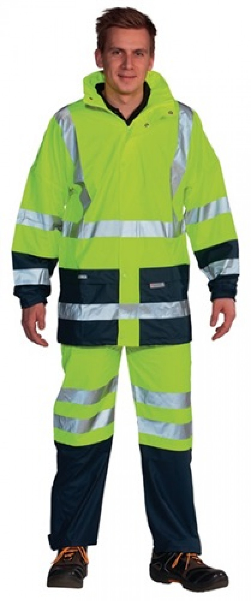 Warnschutz-Regenhose HIGH-VIS Gr. XXL gelb/marine 25%PUR/75% PES OCEAN Warnschutz-Regenhose HIGH-VIS Gr. XXL gelb/marine 25%PUR/75% PES OCEAN