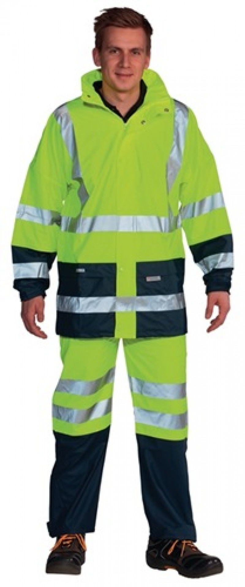 Regenjacke Warnschutz HIGH-VIS Gr. M gelb/marine 75% PES/25%PUR OCEAN Regenjacke Warnschutz HIGH-VIS Gr. M gelb/marine 75% PES/25%PUR OCEAN