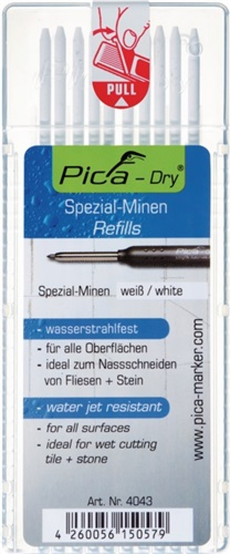 Minenset 10 tlg. weiß wasserstrahlfest Pica Dry 4043 Minenset 10 tlg. weiß wasserstrahlfest Pica Dry 4043