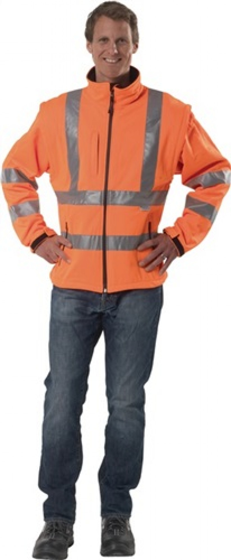 Warnschutz-Softshelljacke Gr. XL orange 96% PES/4% EL Warnschutz-Softshelljacke Gr. XL orange 96% PES/4% EL