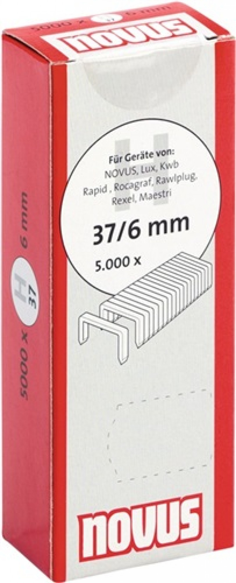 Feindrahtklammer 37 Klammer-B.10,6mm 6mm 0,75mm 5000 St. Feindrahtklammer 37 Klammer-B.10,6mm 6mm 0,75mm 5000 St.