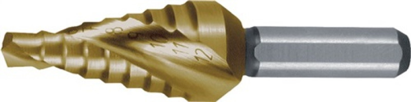 Stufenbohrer Bohrber.4-12mm HSS TiN Spiralnut RUKO Stufenbohrer Bohrber.4-12mm HSS TiN Spiralnut RUKO