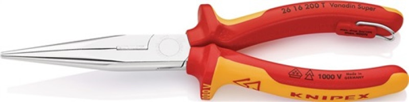 Flachrundzange L.200mm verchr.ger.VDE m.Öse 2K-Hülle KNIPEX Flachrundzange L.200mm verchr.ger.VDE m.Öse 2K-Hülle KNIPEX