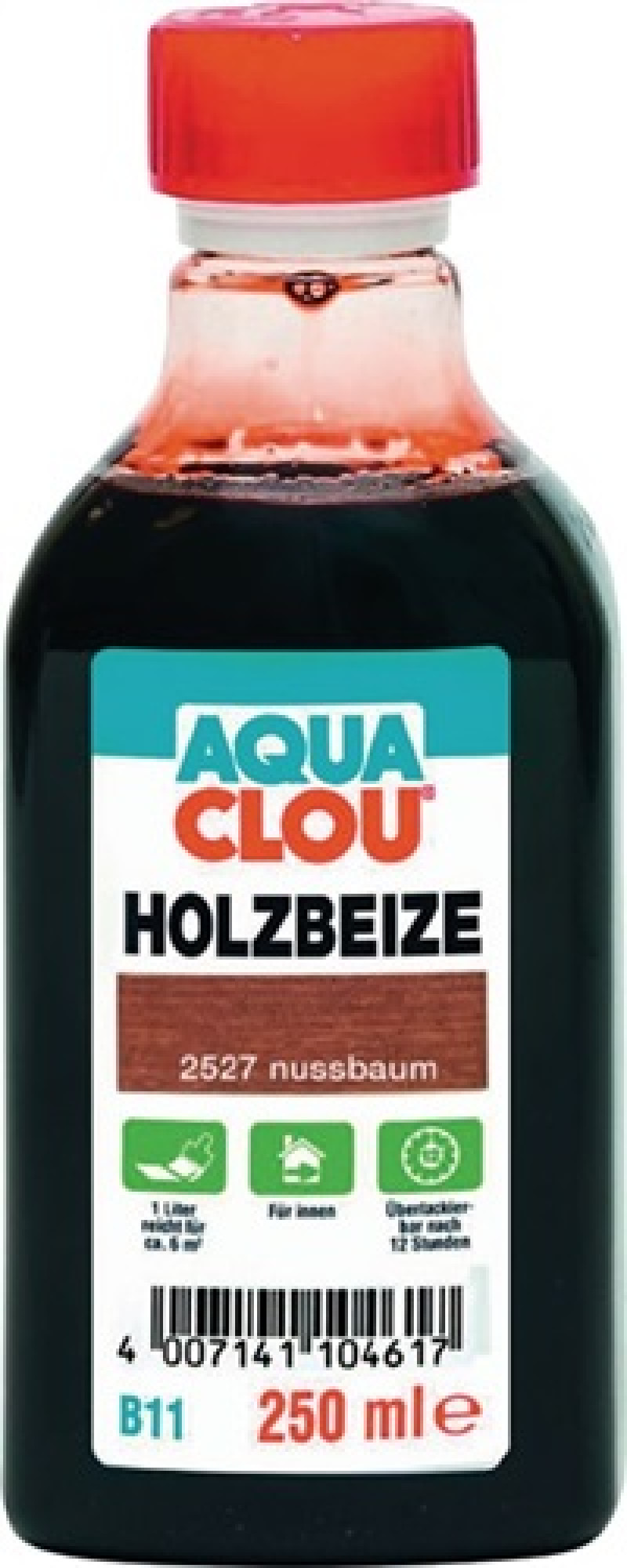 Holzbeize B11 2527 nussbaum flüssig 250 ml Flasche AQUA CLOU Holzbeize B11 2527 nussbaum flüssig 250 ml Flasche AQUA CLOU