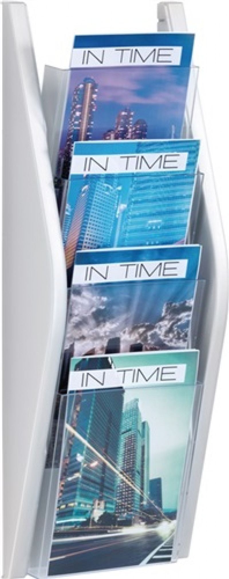 Prospekthalter H540xB240xT80mm DIN A5 hoch silber Prospekthalter H540xB240xT80mm DIN A5 hoch silber