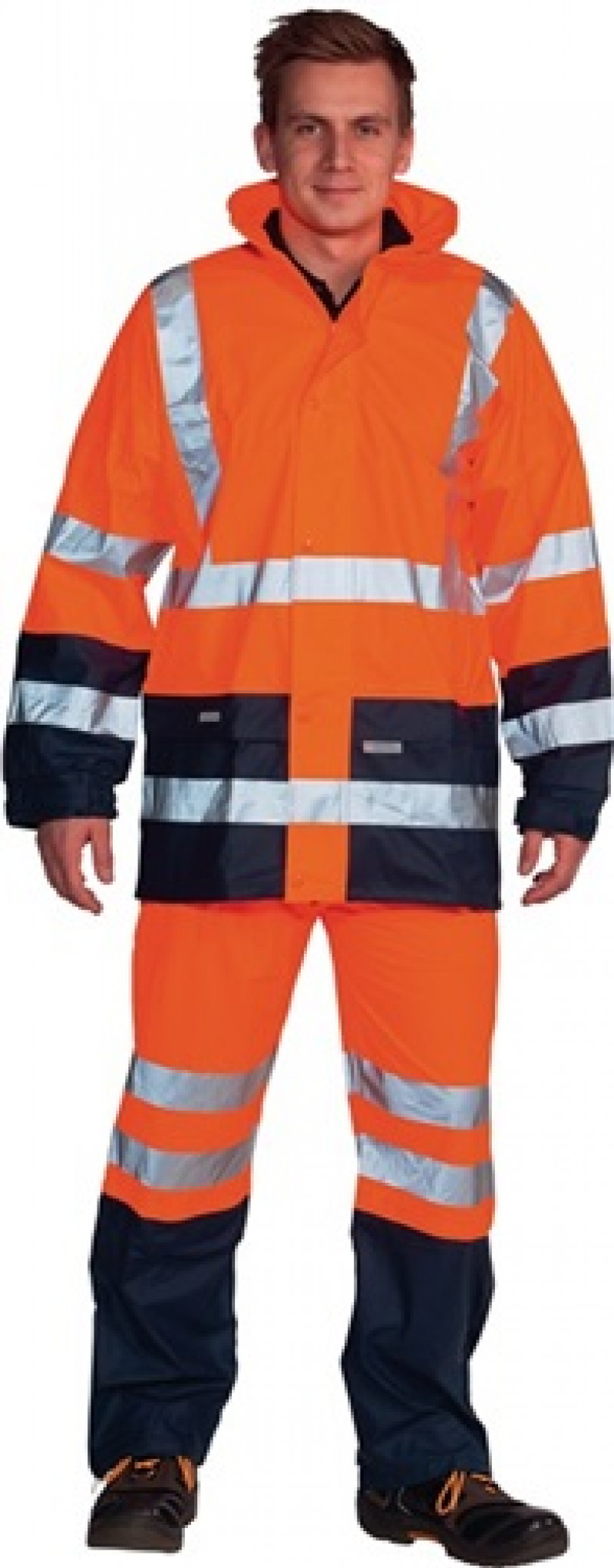 Regenjacke Warnschutz HIGH-VIS Gr. XXL orange/marine 75% PES/25%PUR OCEAN Regenjacke Warnschutz HIGH-VIS Gr. XXL orange/marine 75% PES/25%PUR OCEAN