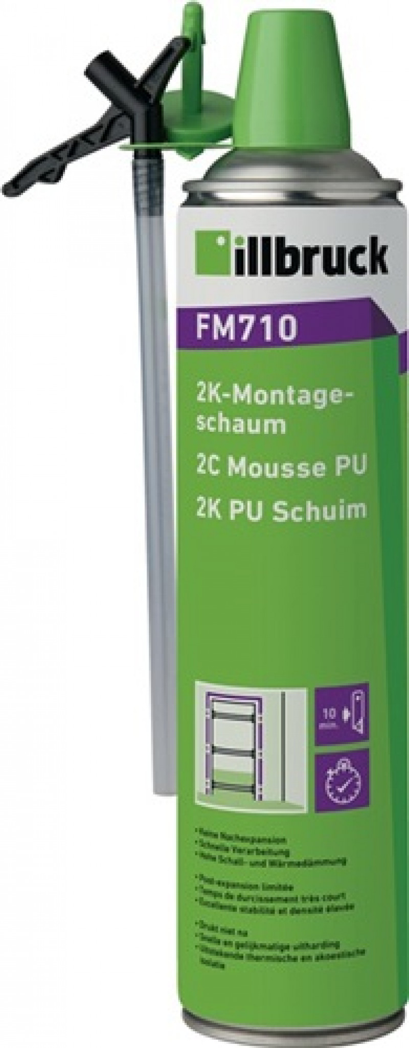 2K-Montageschaum FM710 400 ml B2 grün m.Einweghandschuhe Dose ILLBRUCK 2K-Montageschaum FM710 400 ml B2 grün m.Einweghandschuhe Dose ILLBRUCK