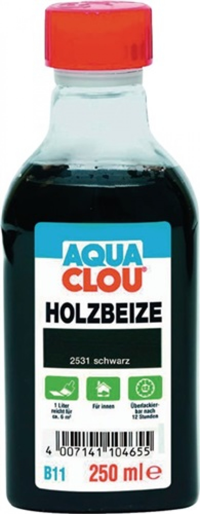 Holzbeize B11 2531 schwarz flüssig 250 ml Flasche AQUA CLOU Holzbeize B11 2531 schwarz flüssig 250 ml Flasche AQUA CLOU