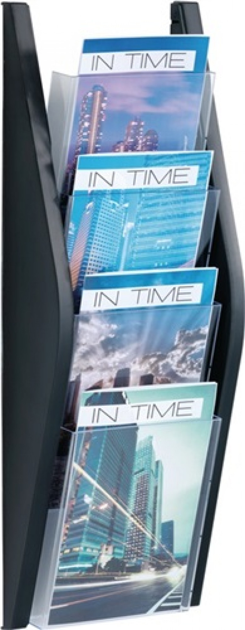 Prospekthalter H540xB240xT80mm DIN A5 hoch schwarz Prospekthalter H540xB240xT80mm DIN A5 hoch schwarz