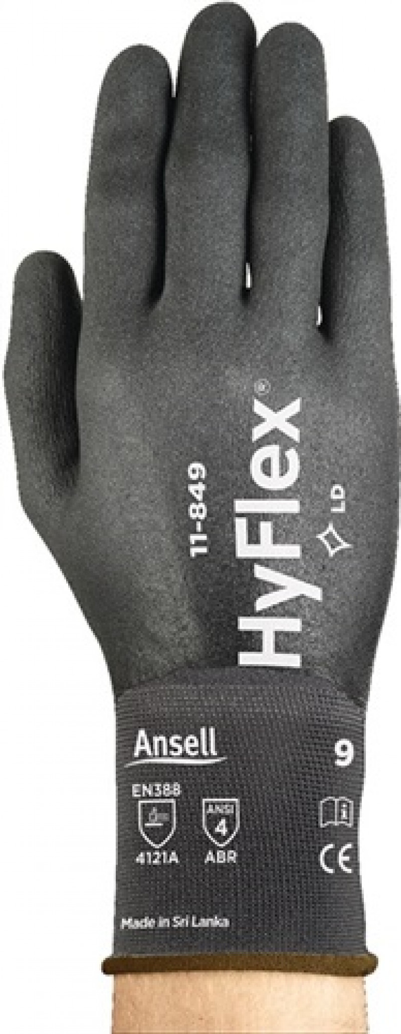 Handschuhe HyFlex 11-849 Gr.8 schwarz Spandex/Nylon m.Nitrilschaum EN 388 Kat.II Handschuhe HyFlex 11-849 Gr.8 schwarz Spandex/Nylon m.Nitrilschaum EN 388 Kat.II