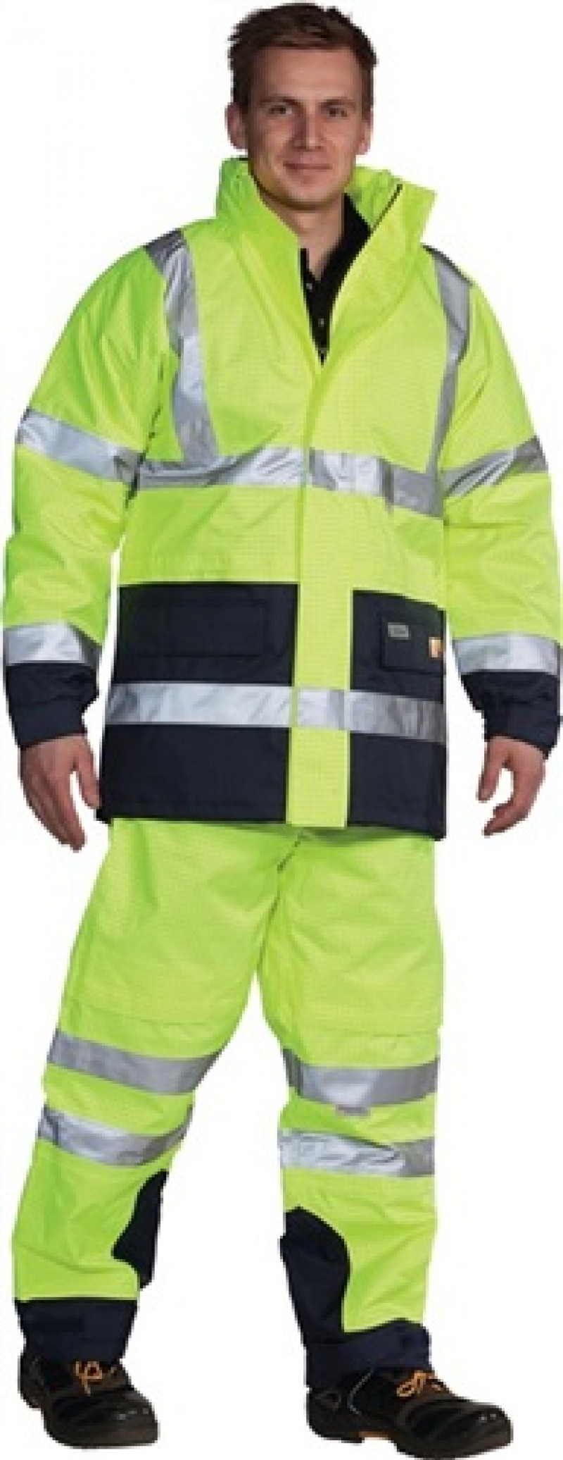 Multinorm Warnschutzjacke 5 in 1 Gr. XXXL gelb/marine 98% PES/2% Carbon Ocean