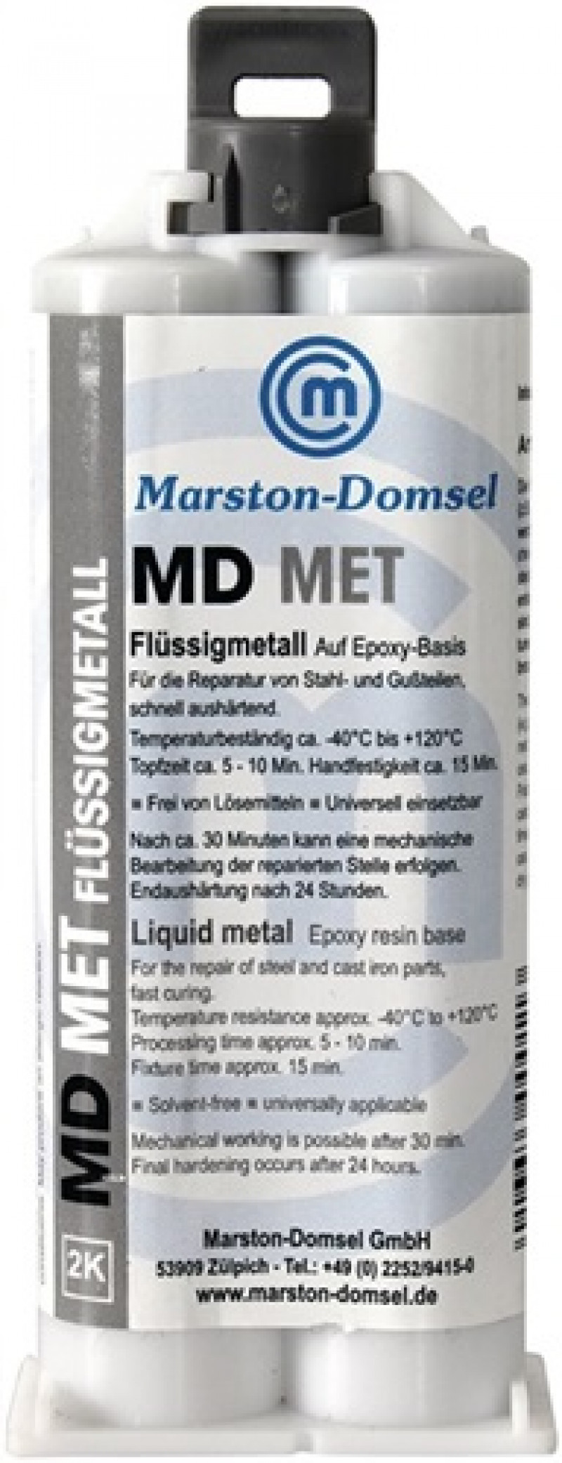 2K-Epoxyd-Flüssigmetall MD MET 50g Doppelkartusche MARSTON 2K-Epoxyd-Flüssigmetall MD MET 50g Doppelkartusche MARSTON