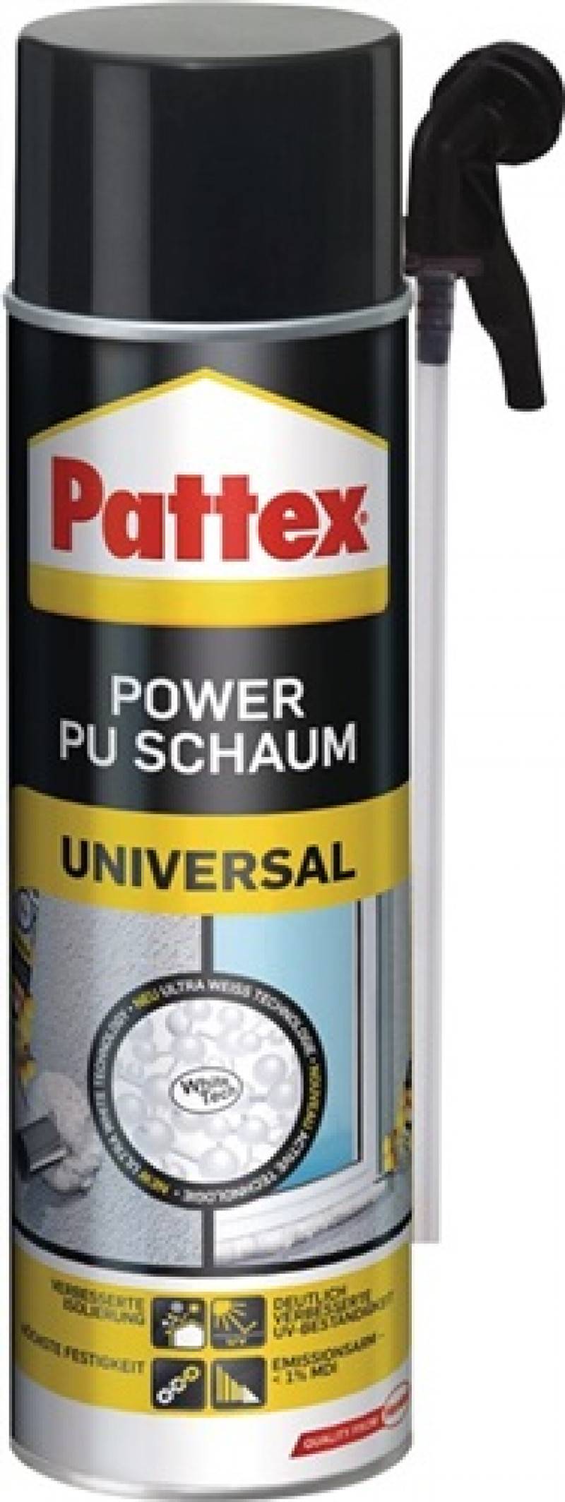 1K-Montageschaum Power Univ.PU50 500 ml B2 weiß m.Einweghandschuhe Dose PATTEX 1K-Montageschaum Power Univ.PU50 500 ml B2 weiß m.Einweghandschuhe Dose PATTEX
