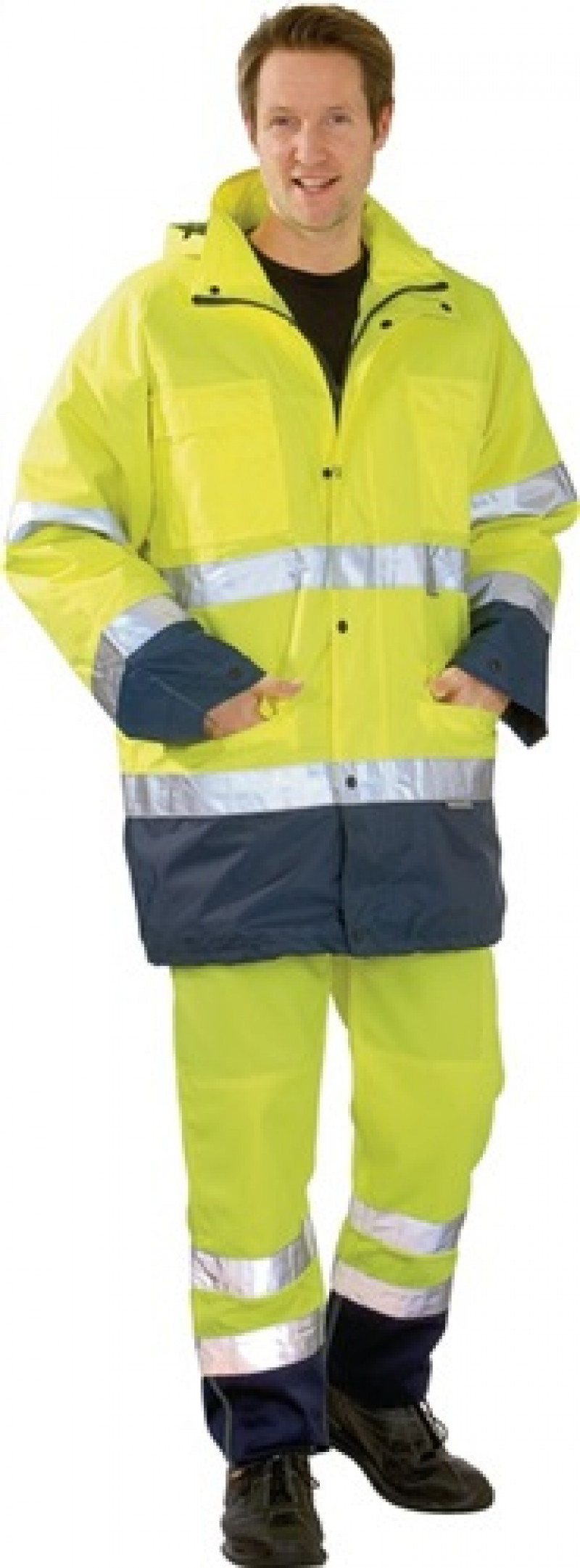 Warnschutz-Parka Gr. L gelb/marine 100% PES Planam Warnschutz-Parka Gr. L gelb/marine 100% PES Planam